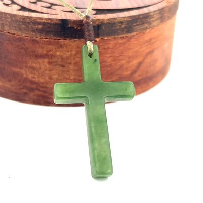 New Zealand Greenstone Cross Pendant