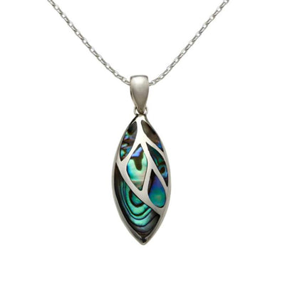 Sterling Silver & Paua Shell Roimata Drop Pendant