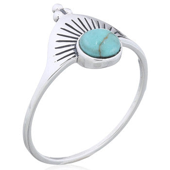 Sterling Silver Turquoise Shield Ring