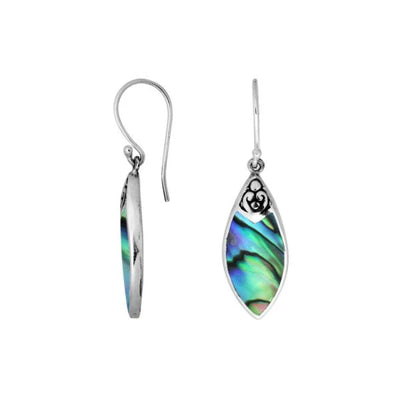 Sterling Silver & Paua Shell Dangly Earrings