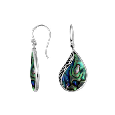 Paua Shell & Sterling Silver Dangly Earrings